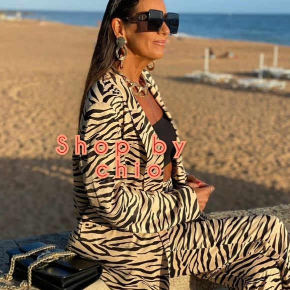 Zara ANIMAL PRINT SATIN EFFECT BLAZER zebra bloggers Favorite - Picture 8 of 16